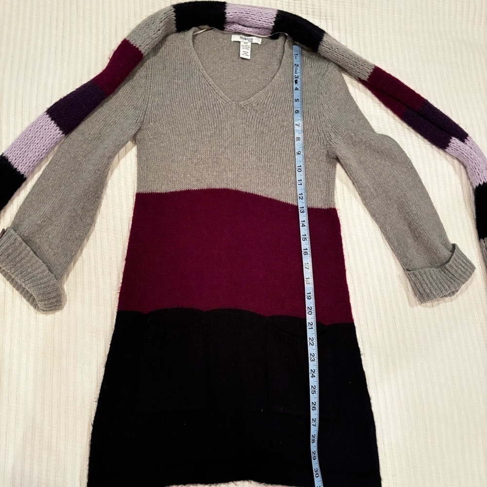 Style & Co. Vintage 90's Y2K Sweater Dress with Attached Striped Scarf Womens PS - Picture 10 of 10